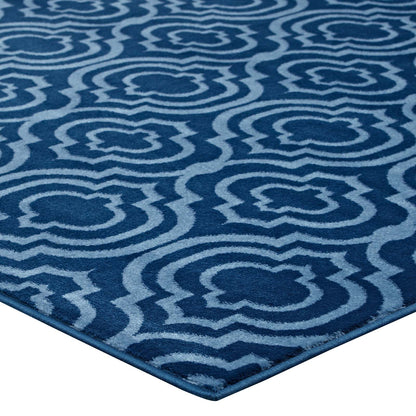 Modway Outlet Frame Transitional Moroccan Trellis 8x10 Area Rug by Modway  Living Room Rugs Moroccan Blue amd Light Blue - R-1130B-810