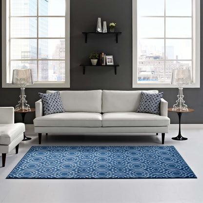 Modway Outlet Frame Transitional Moroccan Trellis 8x10 Area Rug by Modway  Living Room Rugs Moroccan Blue amd Light Blue - R-1130B-810