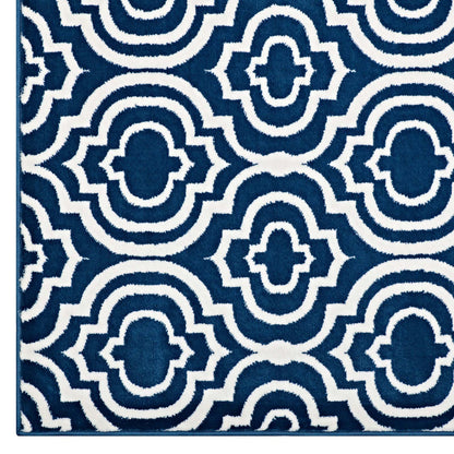 Modway Outlet Frame Transitional Moroccan Trellis 5x8 Area Rug by Modway  Living Room Rugs Morcoccan Blue and Ivory - R-1130C-58
