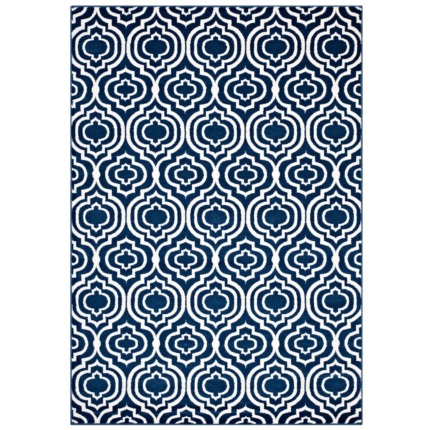 Modway Outlet Frame Transitional Moroccan Trellis 8x10 Area Rug by Modway  Living Room Rugs Moroccan Blue and Ivory - R-1130C-810