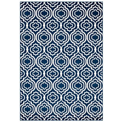 Modway Outlet Frame Transitional Moroccan Trellis 8x10 Area Rug by Modway  Living Room Rugs Moroccan Blue and Ivory - R-1130C-810