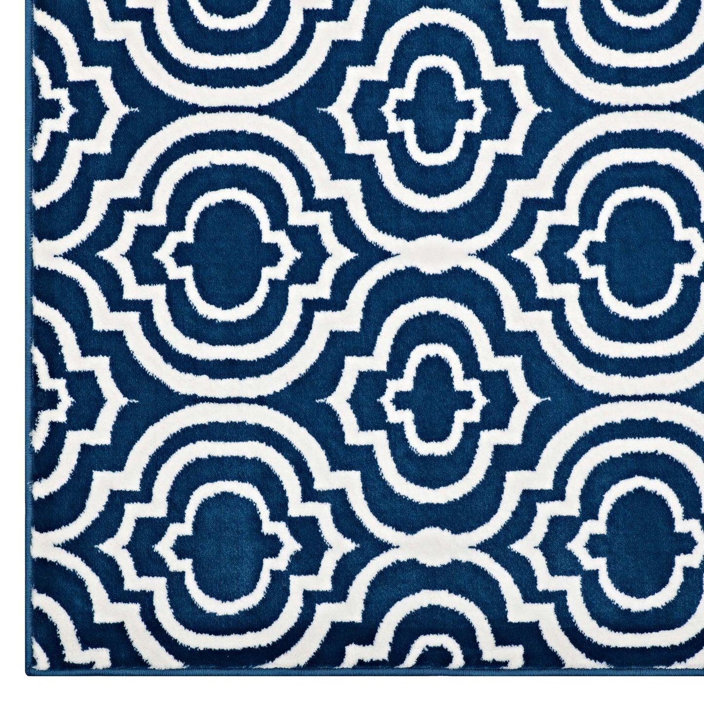 Modway Outlet Frame Transitional Moroccan Trellis 8x10 Area Rug by Modway  Living Room Rugs Moroccan Blue and Ivory - R-1130C-810
