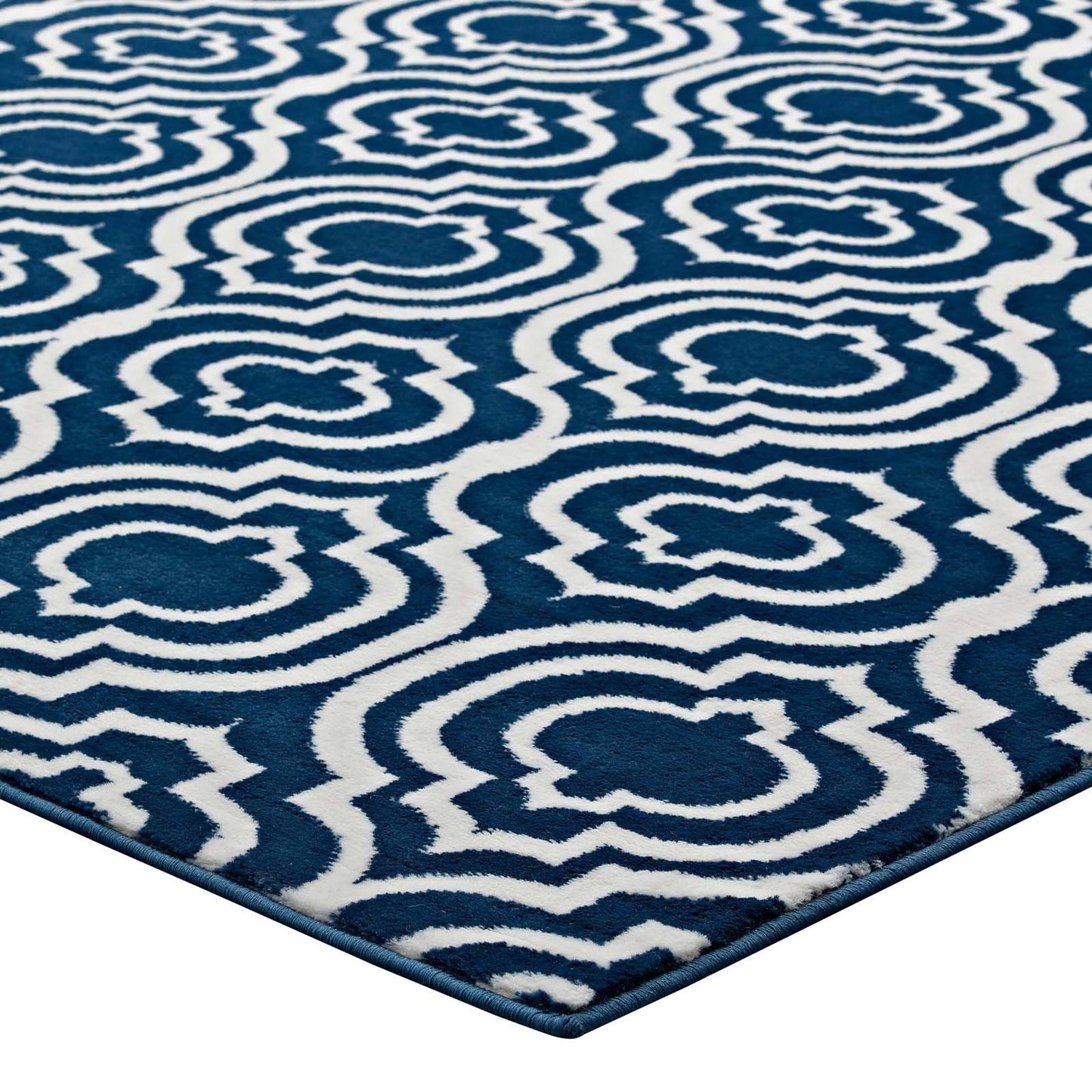 Modway Outlet Frame Transitional Moroccan Trellis 8x10 Area Rug by Modway  Living Room Rugs Moroccan Blue and Ivory - R-1130C-810