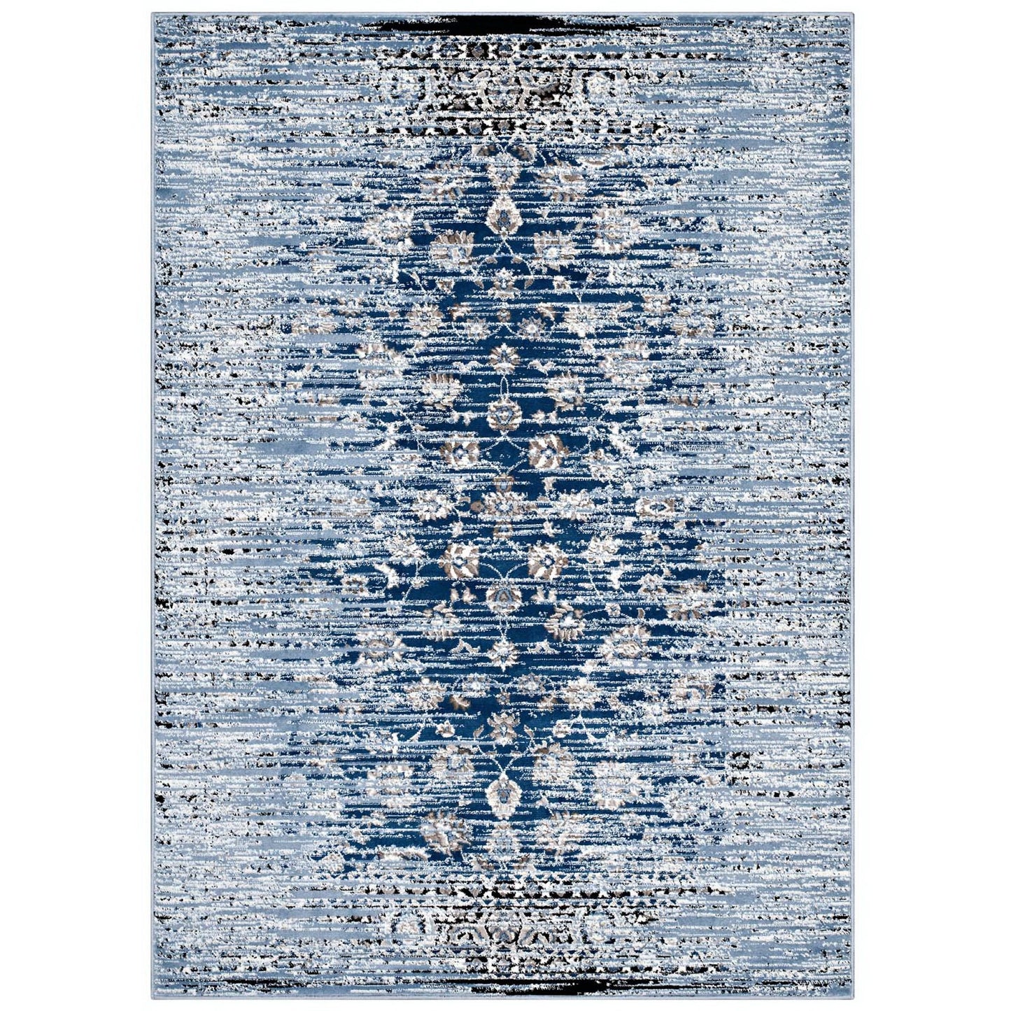 Modway Outlet Chiara Distressed Floral Lattice Contemporary 5x8 Area Rug by Modway  Living Room Rugs Moroccan Blue - R-1131A-58