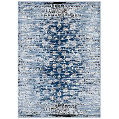 Modway Outlet Chiara Distressed Floral Lattice Contemporary 5x8 Area Rug by Modway  Living Room Rugs Moroccan Blue - R-1131A-58
