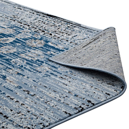 Modway Outlet Chiara Distressed Floral Lattice Contemporary 5x8 Area Rug by Modway  Living Room Rugs Moroccan Blue - R-1131A-58