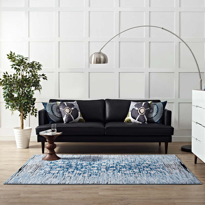 Modway Outlet Chiara Distressed Floral Lattice Contemporary 8x10 Area Rug by Modway  Living Room Rugs Moroccan Blue - R-1131A-810