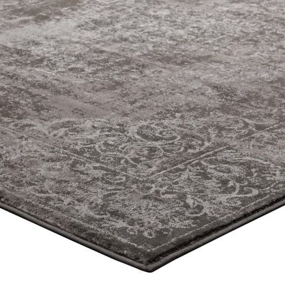 Modway Outlet Gamela Rustic Vintage Ornate Floral Medallion 5x8 Area Rug by Modway  Living Room Rugs Antique Light and Dark Brown - R-1132A-58