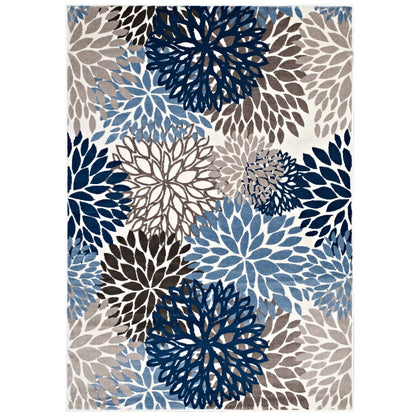 Modway Outlet Calithea Vintage Classic Abstract Floral 5x8 Area Rug by Modway  Living Room Rugs Blue Brown and Beige - R-1133A-58