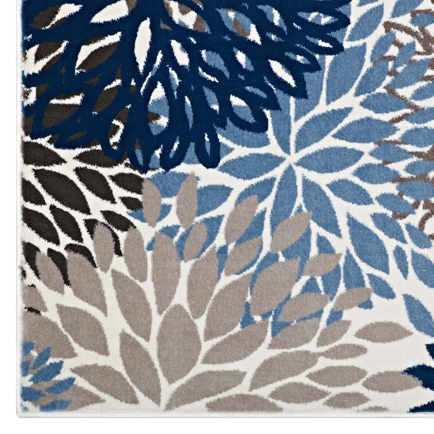 Modway Outlet Calithea Vintage Classic Abstract Floral 5x8 Area Rug by Modway  Living Room Rugs Blue Brown and Beige - R-1133A-58