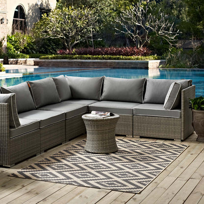 Modway Outlet Jagged Geometric Diamond Trellis Indoor and Outdoor 5x8 Area Rug by Modway  Living Room Rugs Gray and Beige - R-1135A-58