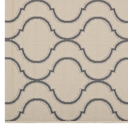 Modway Outlet Linza Wave Abstract Trellis Indoor and Outdoor 5x8 Area Rug by Modway  Living Room Rugs Beige and Gray - R-1136A-58