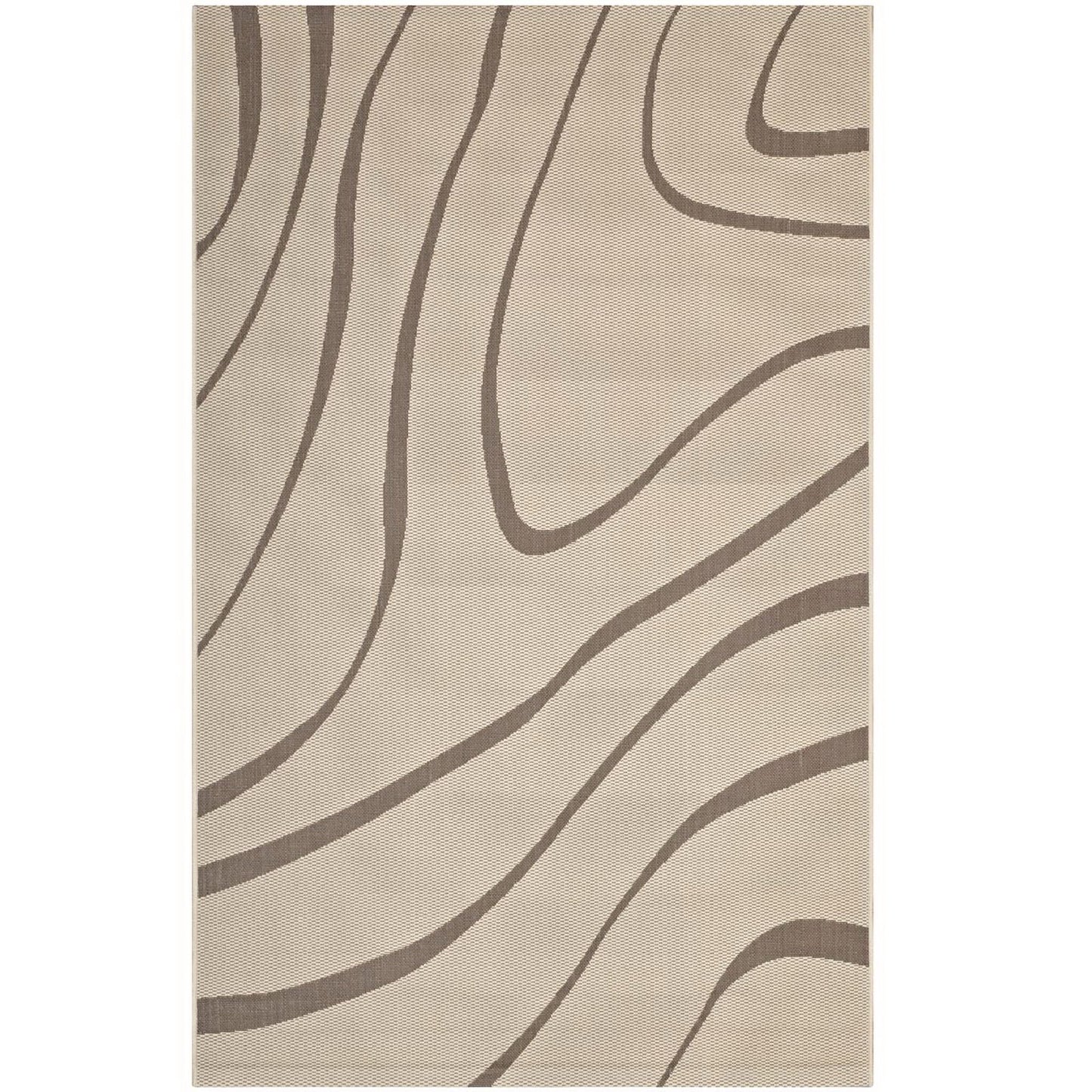Modway Outlet Surge Swirl Abstract Indoor and Outdoor 5x8 Area Rug by Modway  Living Room Rugs Light and Dark Beige - R-1138A-58