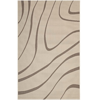 Modway Outlet Surge Swirl Abstract Indoor and Outdoor 5x8 Area Rug by Modway  Living Room Rugs Light and Dark Beige - R-1138A-58