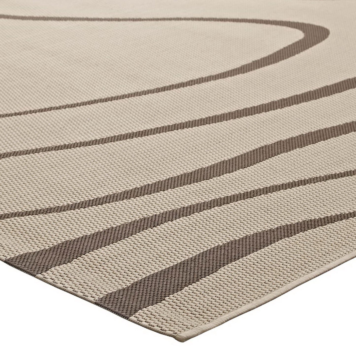 Modway Outlet Surge Swirl Abstract Indoor and Outdoor 5x8 Area Rug by Modway  Living Room Rugs Light and Dark Beige - R-1138A-58
