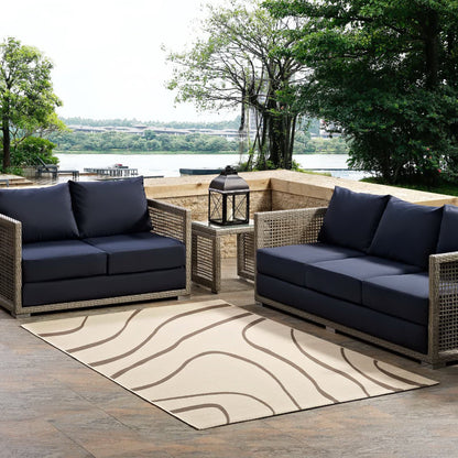 Modway Outlet Surge Swirl Abstract Indoor and Outdoor 5x8 Area Rug by Modway  Living Room Rugs Light and Dark Beige - R-1138A-58