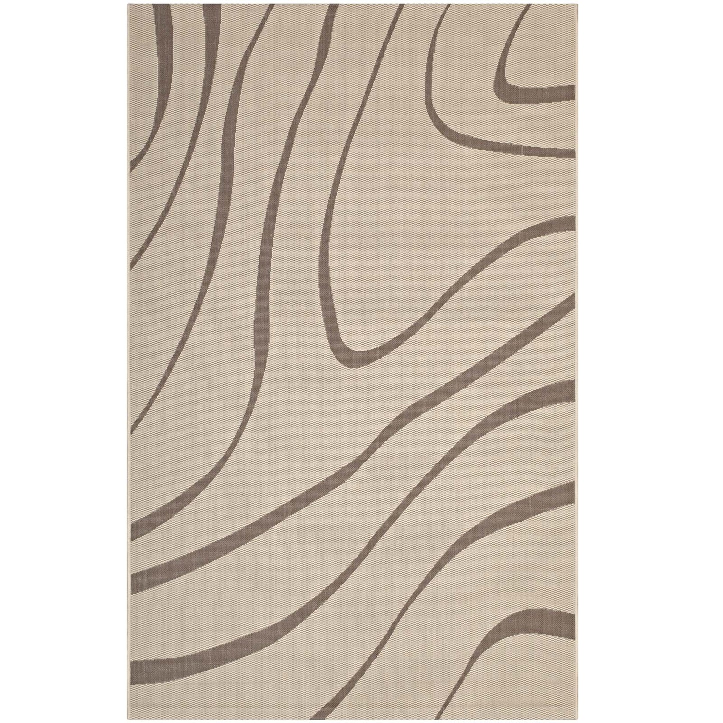 Modway Outlet Surge Swirl Abstract Indoor and Outdoor 8x10 Area Rug by Modway  Living Room Rugs Light and Dark Beige - R-1138A-810