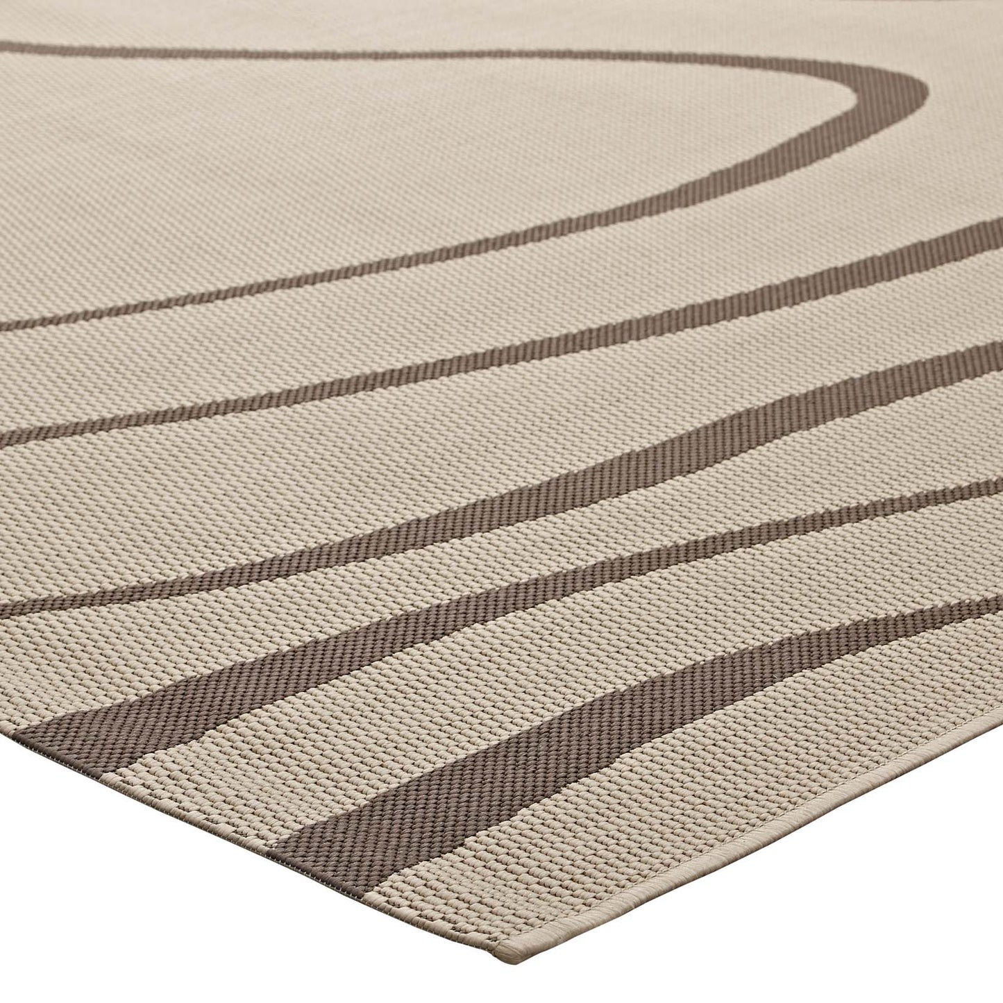 Modway Outlet Surge Swirl Abstract Indoor and Outdoor 8x10 Area Rug by Modway  Living Room Rugs Light and Dark Beige - R-1138A-810