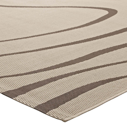 Modway Outlet Surge Swirl Abstract Indoor and Outdoor 8x10 Area Rug by Modway  Living Room Rugs Light and Dark Beige - R-1138A-810