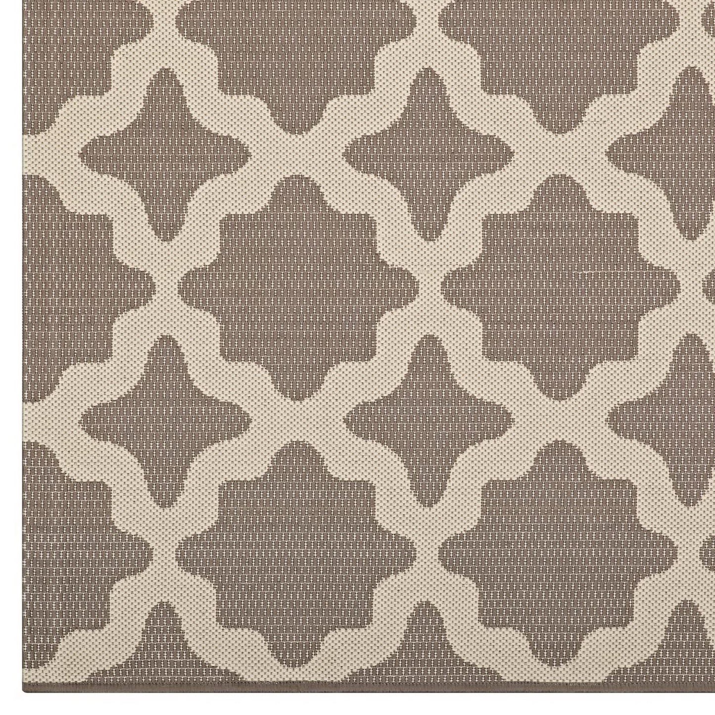 Modway Outlet Cerelia Moroccan Trellis Indoor and Outdoor 8x10 Area Rug by Modway  Living Room Rugs Light and Dark Beige - R-1139A-810