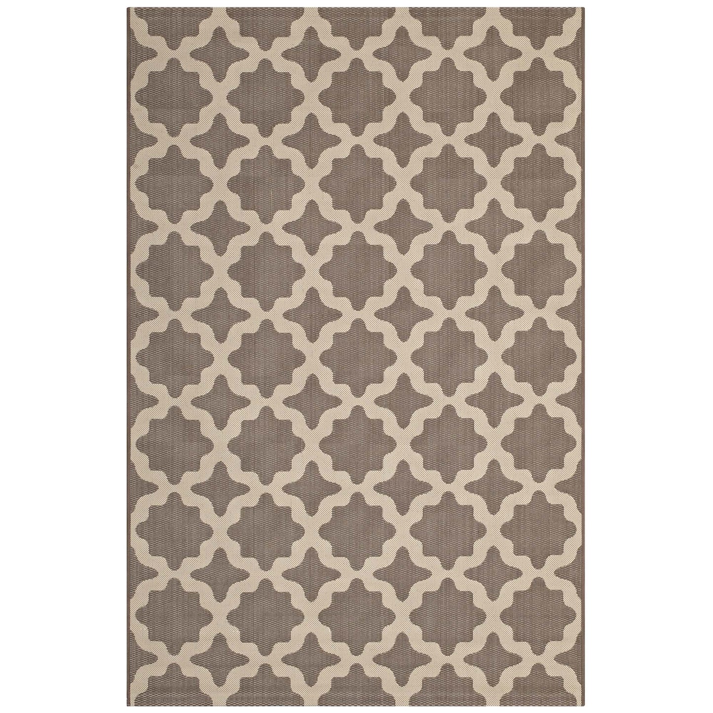 Modway Outlet Cerelia Moroccan Trellis Indoor and Outdoor 9x12 Area Rug by Modway  Living Room Rugs Light and Dark Beige - R-1139A-912