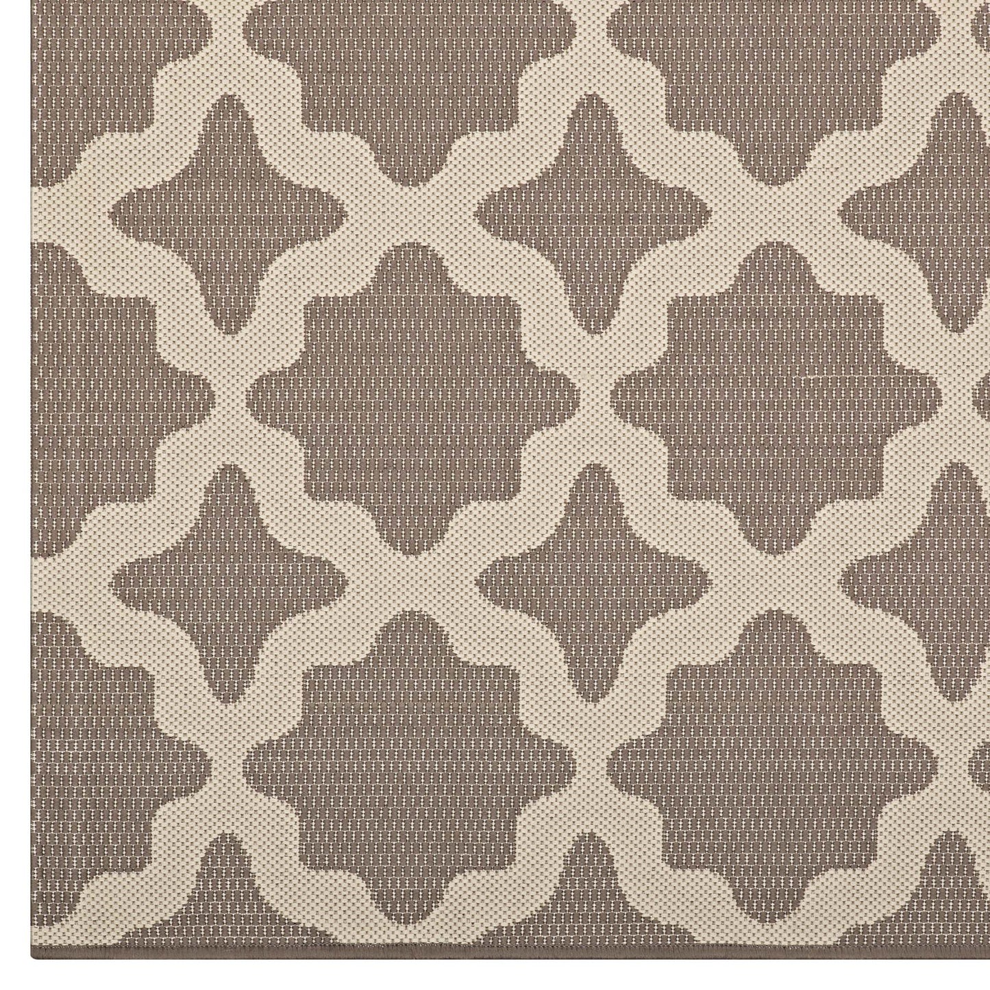 Modway Outlet Cerelia Moroccan Trellis Indoor and Outdoor 9x12 Area Rug by Modway  Living Room Rugs Light and Dark Beige - R-1139A-912