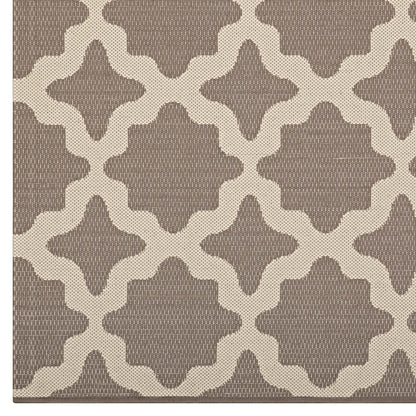 Modway Outlet Cerelia Moroccan Trellis Indoor and Outdoor 9x12 Area Rug by Modway  Living Room Rugs Light and Dark Beige - R-1139A-912