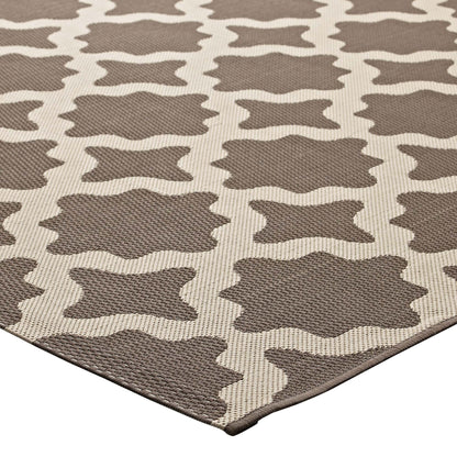 Modway Outlet Cerelia Moroccan Trellis Indoor and Outdoor 9x12 Area Rug by Modway  Living Room Rugs Light and Dark Beige - R-1139A-912