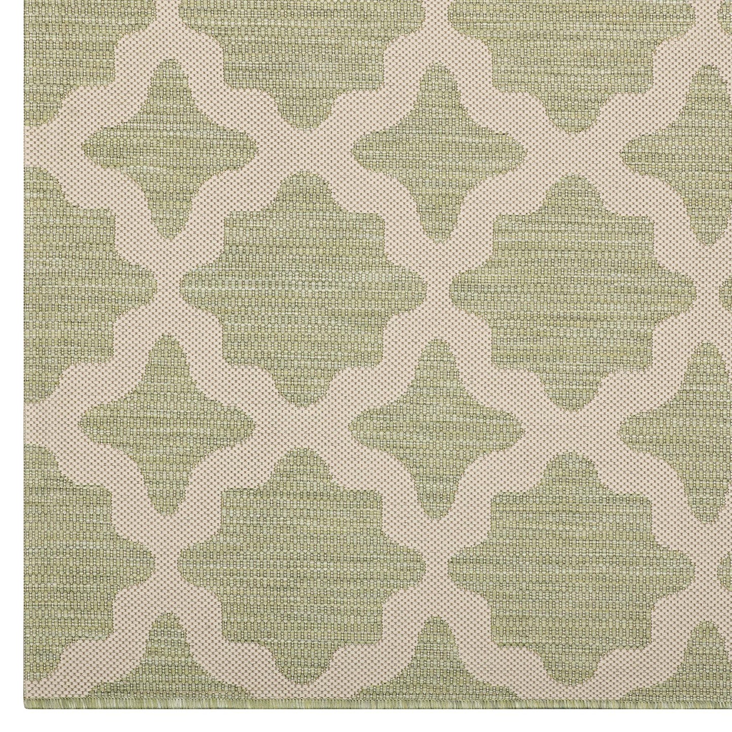 Modway Outlet Cerelia Moroccan Trellis Indoor and Outdoor 4x6 Area Rug by Modway  Living Room Rugs Beige and Light Green - R-1139B-46