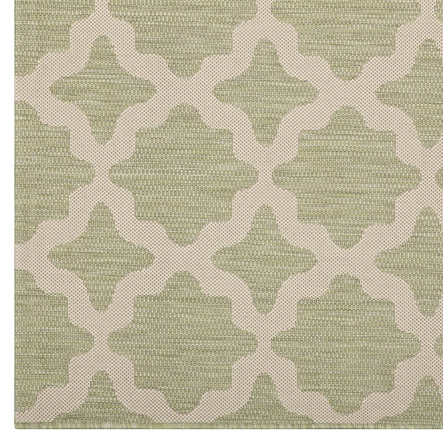 Modway Outlet Cerelia Moroccan Trellis Indoor and Outdoor 5x8 Area Rug by Modway  Living Room Rugs Beige and Light Green - R-1139B-58