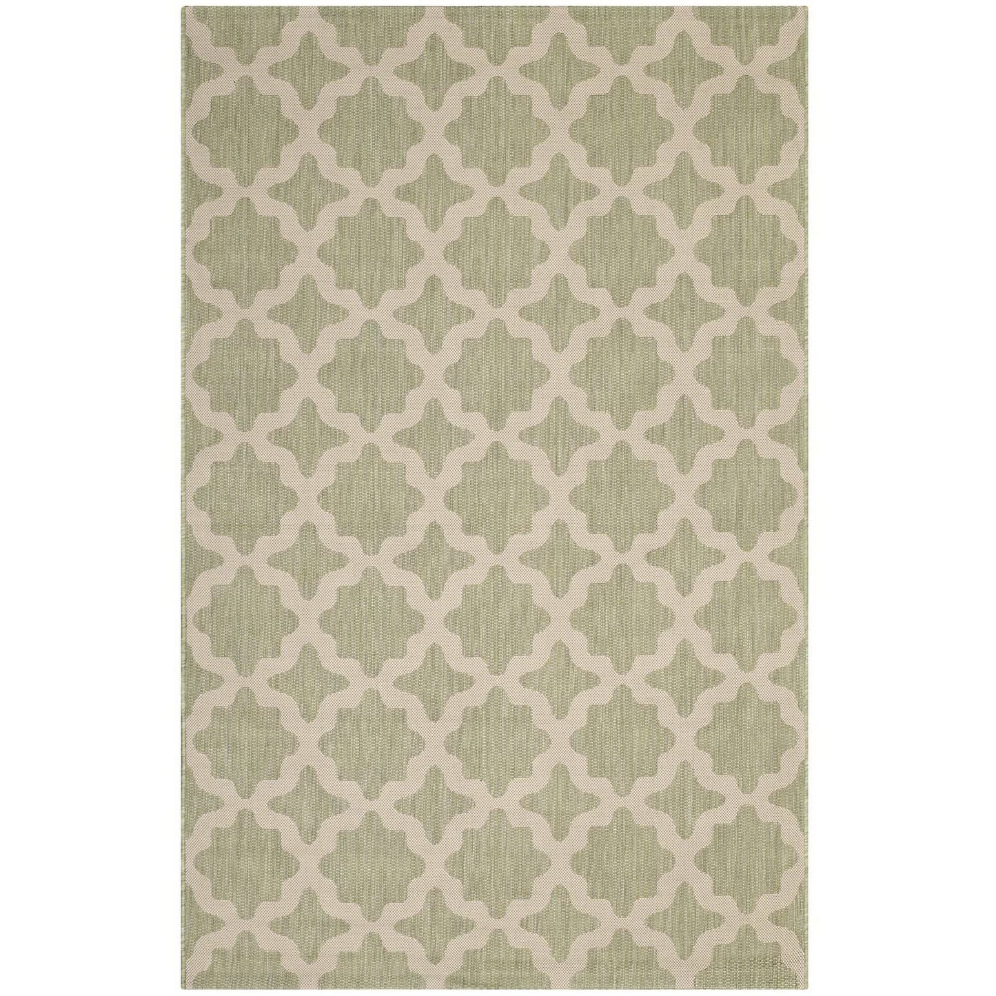 Modway Outlet Cerelia Moroccan Trellis Indoor and Outdoor 8x10 Area Rug by Modway  Living Room Rugs Beige and Light Green - R-1139B-810