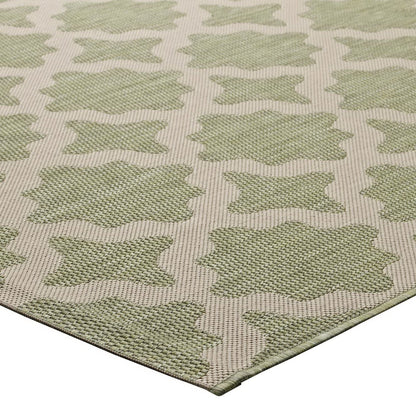 Modway Outlet Cerelia Moroccan Trellis Indoor and Outdoor 8x10 Area Rug by Modway  Living Room Rugs Beige and Light Green - R-1139B-810