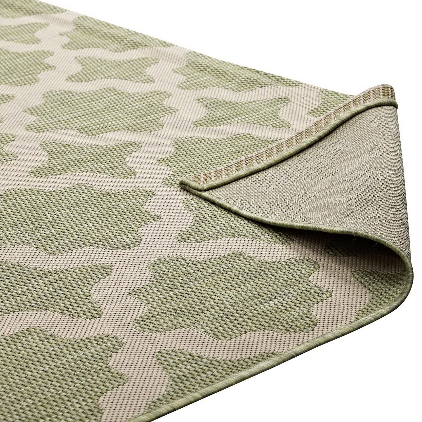 Modway Outlet Cerelia Moroccan Trellis Indoor and Outdoor 8x10 Area Rug by Modway  Living Room Rugs Beige and Light Green - R-1139B-810