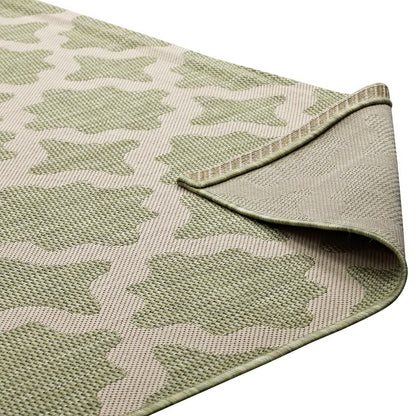 Modway Outlet Cerelia Moroccan Trellis Indoor and Outdoor 8x10 Area Rug by Modway  Living Room Rugs Beige and Light Green - R-1139B-810