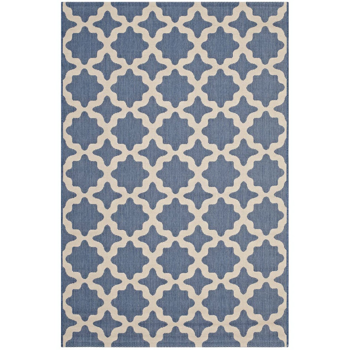 Modway Outlet Cerelia Moroccan Trellis Indoor and Outdoor 8x10 Area Rug by Modway  Living Room Rugs Blue and Beige - R-1139C-810
