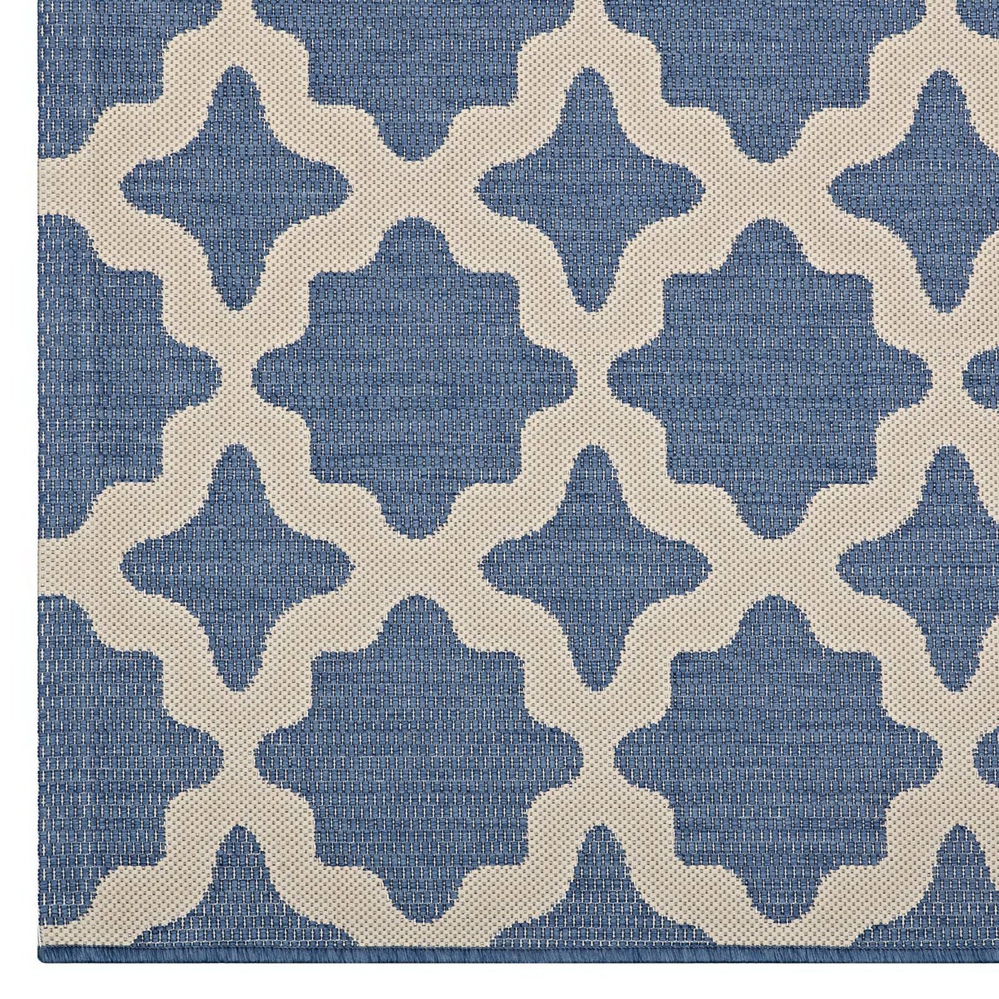 Modway Outlet Cerelia Moroccan Trellis Indoor and Outdoor 8x10 Area Rug by Modway  Living Room Rugs Blue and Beige - R-1139C-810
