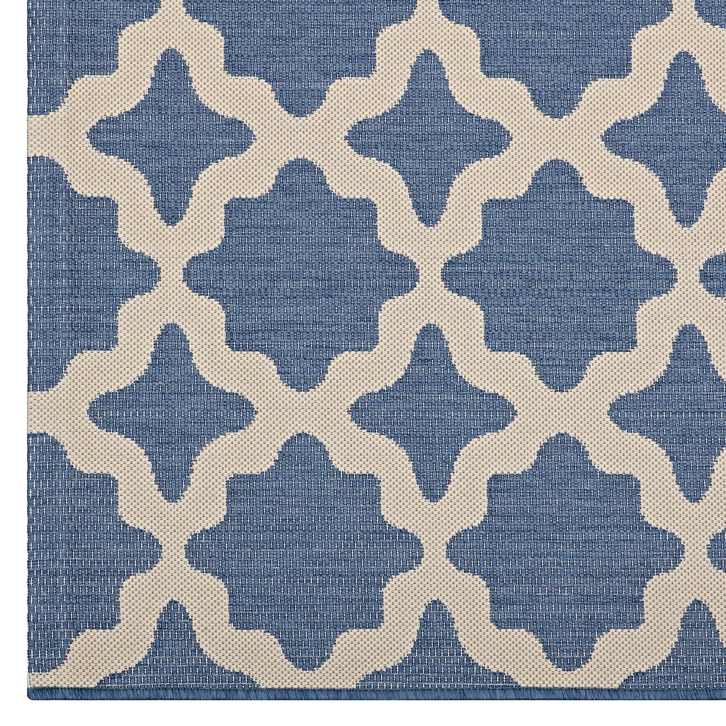 Modway Outlet Cerelia Moroccan Trellis Indoor and Outdoor 9x12 Area Rug by Modway  Living Room Rugs Blue and Beige - R-1139C-912