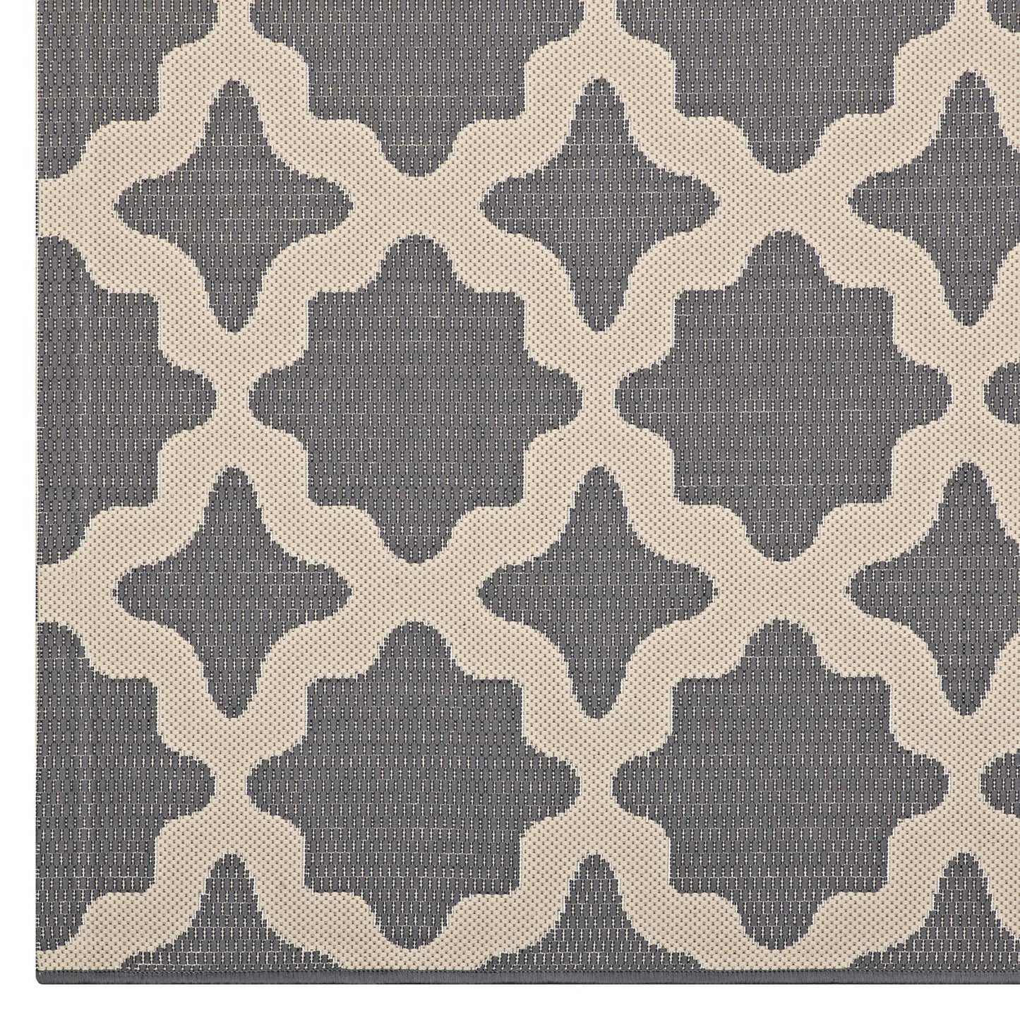 Modway Outlet Cerelia Moroccan Trellis Indoor and Outdoor 4x6 Area Rug by Modway  Living Room Rugs Gray and Beige - R-1139D-46