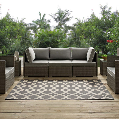 Modway Outlet Cerelia Moroccan Trellis Indoor and Outdoor 4x6 Area Rug by Modway  Living Room Rugs Gray and Beige - R-1139D-46
