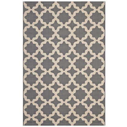 Modway Outlet Cerelia Moroccan Trellis Indoor and Outdoor 5x8 Area Rug by Modway  Living Room Rugs Gray and Beige - R-1139D-58