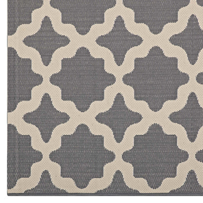 Modway Outlet Cerelia Moroccan Trellis Indoor and Outdoor 5x8 Area Rug by Modway  Living Room Rugs Gray and Beige - R-1139D-58