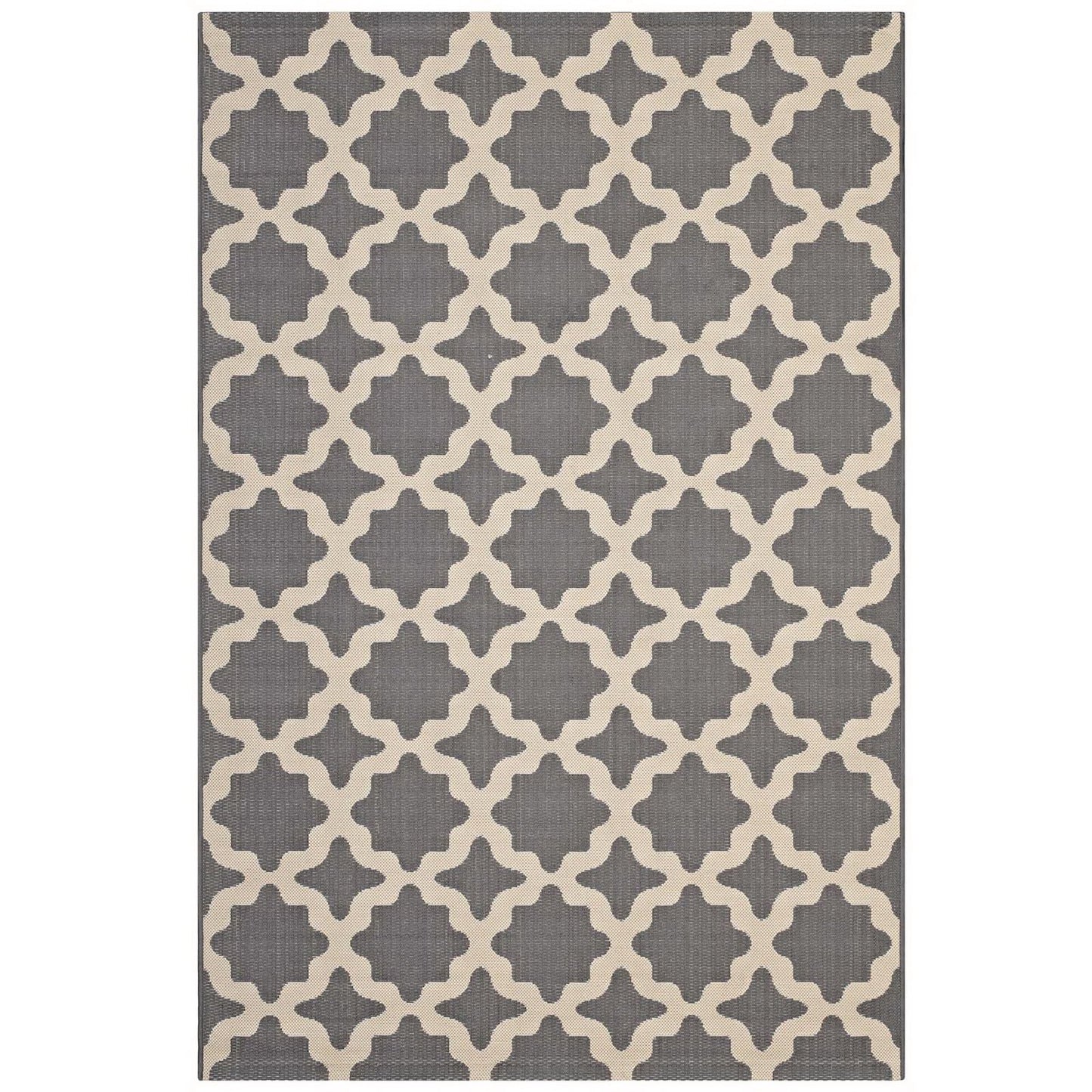 Modway Outlet Cerelia Moroccan Trellis Indoor and Outdoor 8x10 Area Rug by Modway  Living Room Rugs Gray and Beige - R-1139D-810