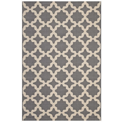 Modway Outlet Cerelia Moroccan Trellis Indoor and Outdoor 8x10 Area Rug by Modway  Living Room Rugs Gray and Beige - R-1139D-810