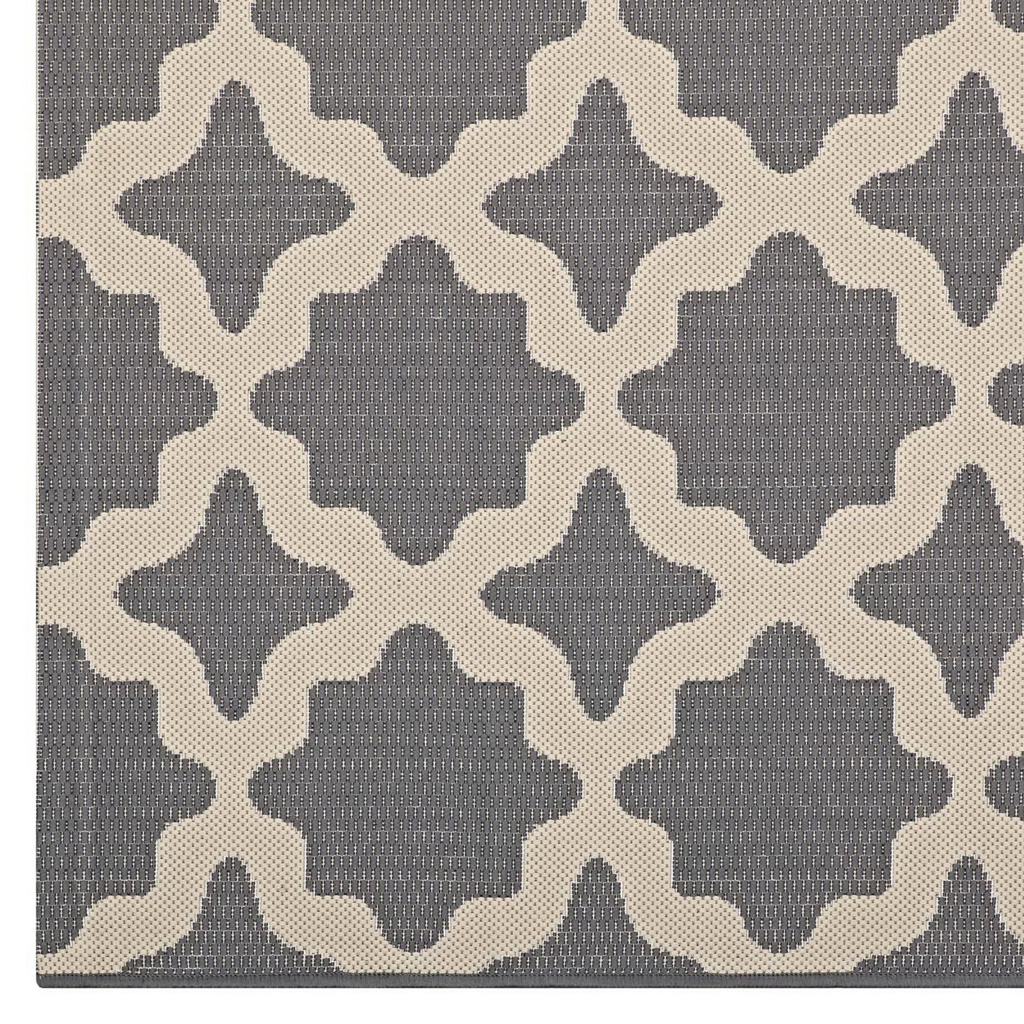 Modway Outlet Cerelia Moroccan Trellis Indoor and Outdoor 8x10 Area Rug by Modway  Living Room Rugs Gray and Beige - R-1139D-810