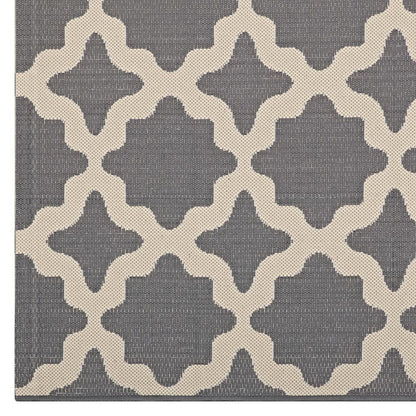 Modway Outlet Cerelia Moroccan Trellis Indoor and Outdoor 8x10 Area Rug by Modway  Living Room Rugs Gray and Beige - R-1139D-810