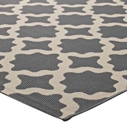 Modway Outlet Cerelia Moroccan Trellis Indoor and Outdoor 8x10 Area Rug by Modway  Living Room Rugs Gray and Beige - R-1139D-810