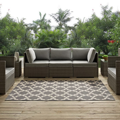 Modway Outlet Cerelia Moroccan Trellis Indoor and Outdoor 8x10 Area Rug by Modway  Living Room Rugs Gray and Beige - R-1139D-810