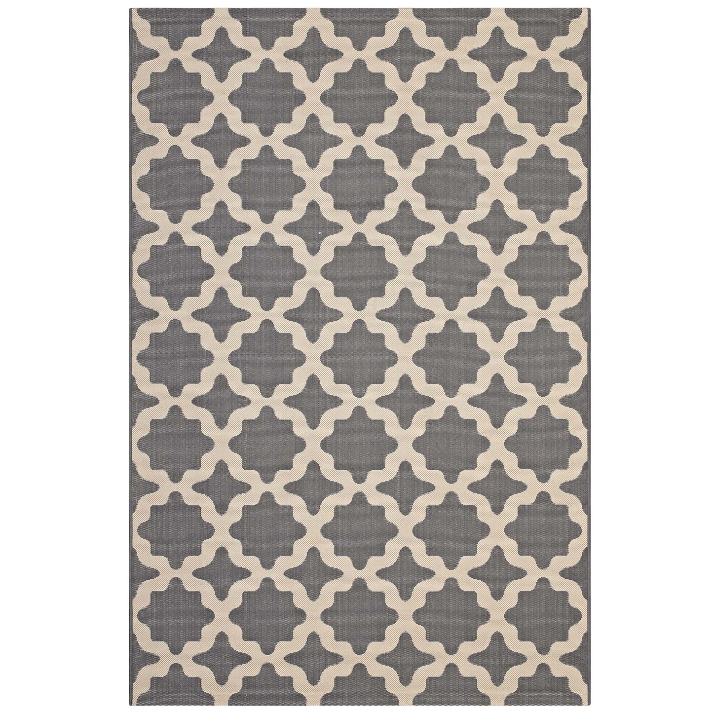 Modway Outlet Cerelia Moroccan Trellis Indoor and Outdoor 9x12 Area Rug by Modway  Living Room Rugs Gray and Beige - R-1139D-912