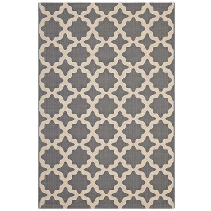 Modway Outlet Cerelia Moroccan Trellis Indoor and Outdoor 9x12 Area Rug by Modway  Living Room Rugs Gray and Beige - R-1139D-912