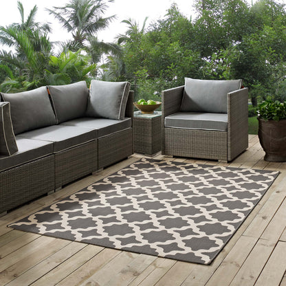 Modway Outlet Cerelia Moroccan Trellis Indoor and Outdoor 9x12 Area Rug by Modway  Living Room Rugs Gray and Beige - R-1139D-912